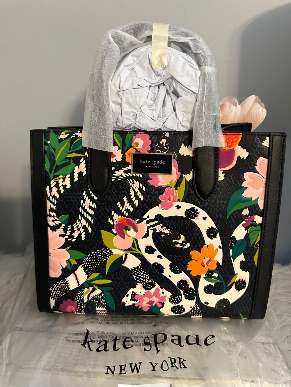 Nwt Kate spade small manhattan embellished snake bag